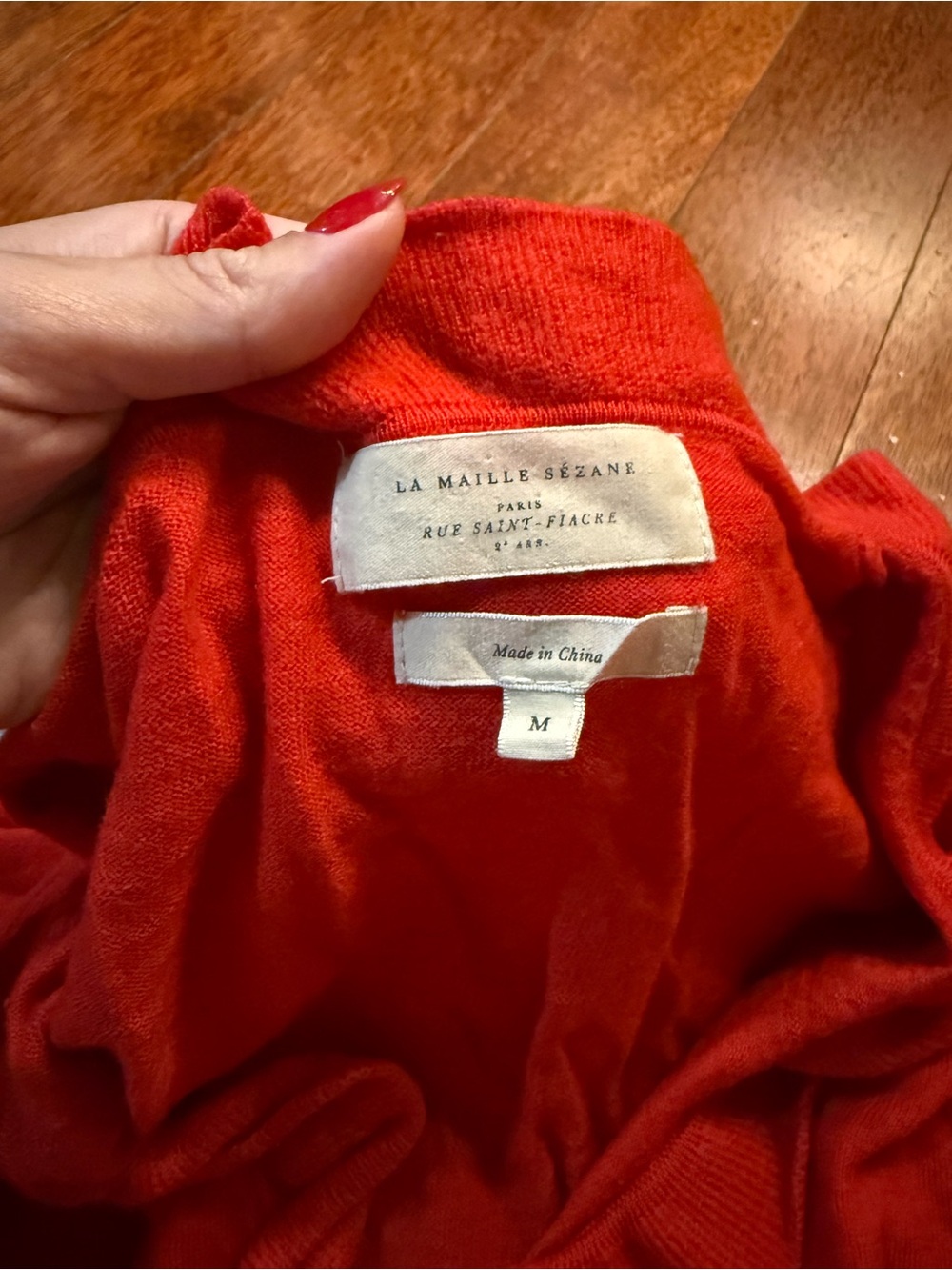 Red Sezane Front Ruffle Sweater - Picture 3 of 3